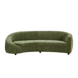 KEIKI 92" Oversized Curved Shaped Upholstered Modular Sectional Sofa, Minimalist 4-Seater Couch with Seat Cushions and Ergonomic Backrest, No Assembly Required, for Apartment, Living Room, Green KEIKI
