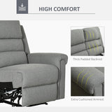 HOMCOM 2 Seater Recliner Sofa with Manual Pull Tab, Fabric Reclining Sofa, RV Couch, Home Seating, Gray HOMCOM