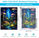 Enchanted Glow Forest Diamond Painting for Adults DIY Mushroom Diamond Art for Adult Beginners Mushroom Gem Painting Crafts for Adults Home Wall Decor 5D Gem Art Perfectly for Relaxation 12x16inch Meothan