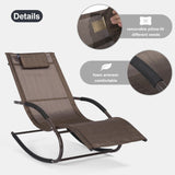 mansion home Lounge Chair, Outdoor Chaise Lounge with Detachable Pillow for Patio, Lawn, Pool, Outdoor Lounge Chairs, Brown mansion home