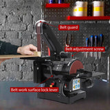 GarveeTech 1 x 30 Inch Belt Sander with 5 Inch Disc Sander, Powerful Bench Sander with 2.1A Powerful Motor for Woodworking, (8 * 80 Grit Sandpaper, 4 * 100 Grit Sandpaper) GarveeTech