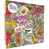 Cross & Glory - Seamonster Shenanigans - 1000 Piece Jigsaw Puzzle for Adults & Kids 12+ | Colorful Underwater Scene with Whimsical Sea Creatures | Family Fun Cross & Glory