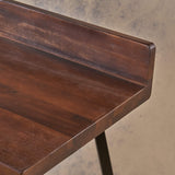 Christopher Knight Home Hazel Indoor Bar Stools, Modern, Contemporary, Dark Brown Acacia Wood with Iron Legs (Set of 2) Christopher Knight Home