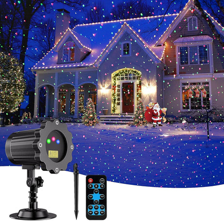 Laser Christmas Projector Lights Outdoor, Christmas Decorations Stars Light Show, Holiday Projector Decorations for House/Garden/Party FLITI