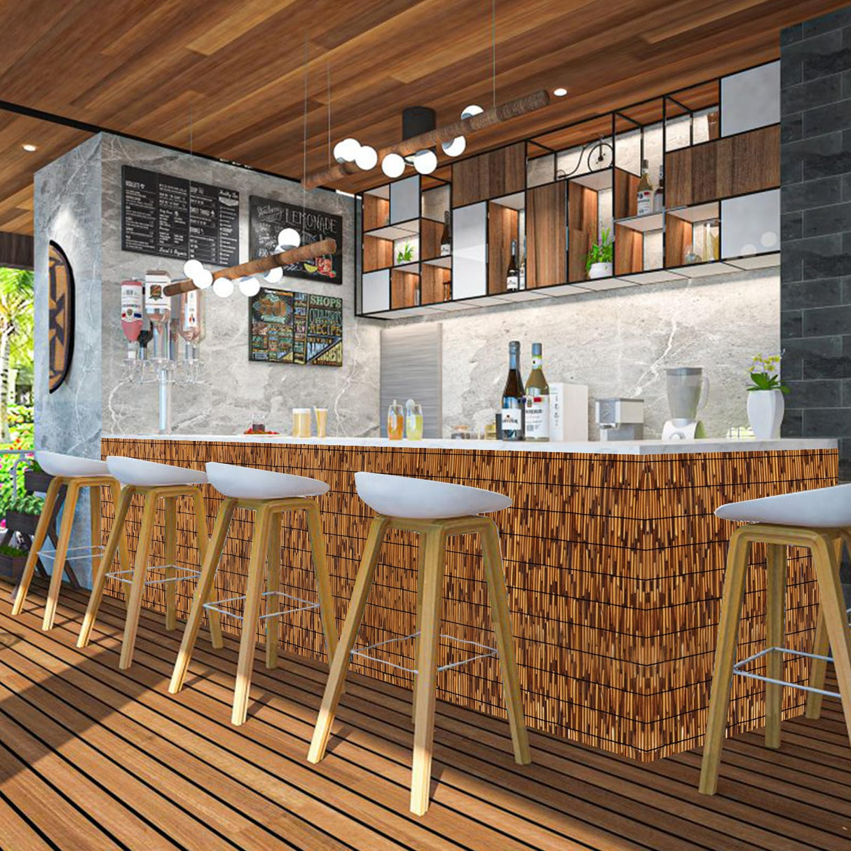 TOOKNIN Natural Reed Fence,6FT X 16.4FT Bamboo Fencing Privacy Reed Screening for Outdoor, Gallery, Restaurant, Hotel, Patio (Brown) TOOKNIN