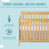 Dream On Me Ashton 4-In-1 Convertible Crib In Natural, Greenguard Gold, JPMA Certified, Non-Toxic Finishes, Features 4 Mattress Height Settings, Made Of Solid Pinewood Dream On Me