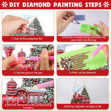 NAIMOER Christmas Diamond Art Hanging Kits for Adults, Christmas Train Diamond Art Suncatchers, 5D Special Shape Fall Diamond Painting Pendant Window Ornament Gifts for Home Garden Door Wall Decor NAIMOER