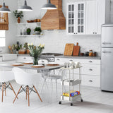 Simple Houseware 2-Tier Rolling Utility Cart with Top Board, Maple Simple Houseware