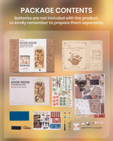 Rolife DIY Book Nook Kits for Adults, Miniature Dollhouse Booknook Kit for Home Room Decor, 3D Wooden Puzzle with LED, Flower Corner Creative Bookends Bookshelf Diorama Insert Rolife