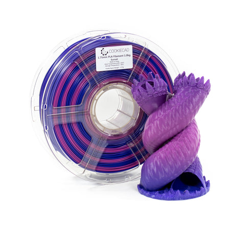 Cookiecad PLA Filament 1.75mm 1kg Rainbow Multicolor 3D Printer Filament - Sunset PLA Cookiecad