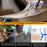 Schaaf Wood Carving Tools, 7pc Expansion Chisel Set with Canvas Case | Full Size Gouges for Beginners, Hobbyists and Professionals | Sharp, Quality-Tested CR-V 60 Steel Blades (Premium Hand Sharpened) Schaaf Wood Carving Tools