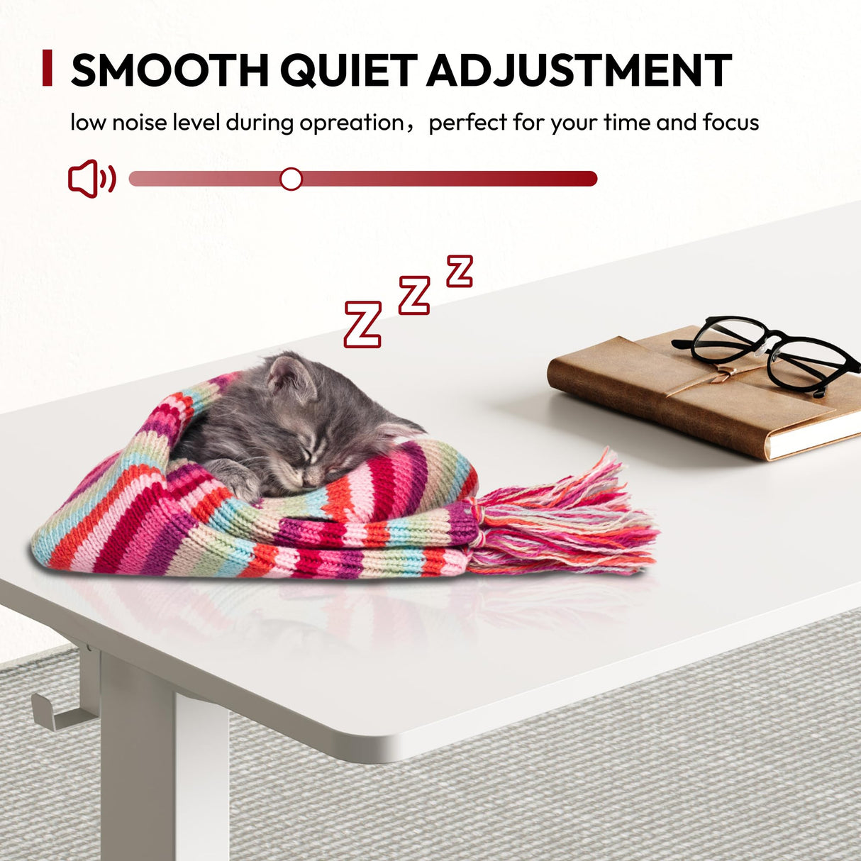 SANODESK Electric Standing Desk 55 x 28 Inches Whole-Piece Desktop Height Adjustable Stand Up Desk w/6-Button Controller Ergonomic Computer Desk for Home Office, White Frame + White Tabletop SANODESK