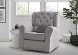 Delta Children Emerson Upholstered Glider Swivel Rocker Chair, Dove Grey with Soft Grey Welt Delta Children