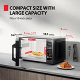 TOSHIBA ML-EM09PA(BS) Small Microwave Oven with 6 Auto Menus, Mute Function & Child Lock, LED Lighting, Perfect for Apartment, 0.9 Cu Ft, 10.6 Inch Removable Turntable, 900W, Black Stainless Steel TOSHIBA