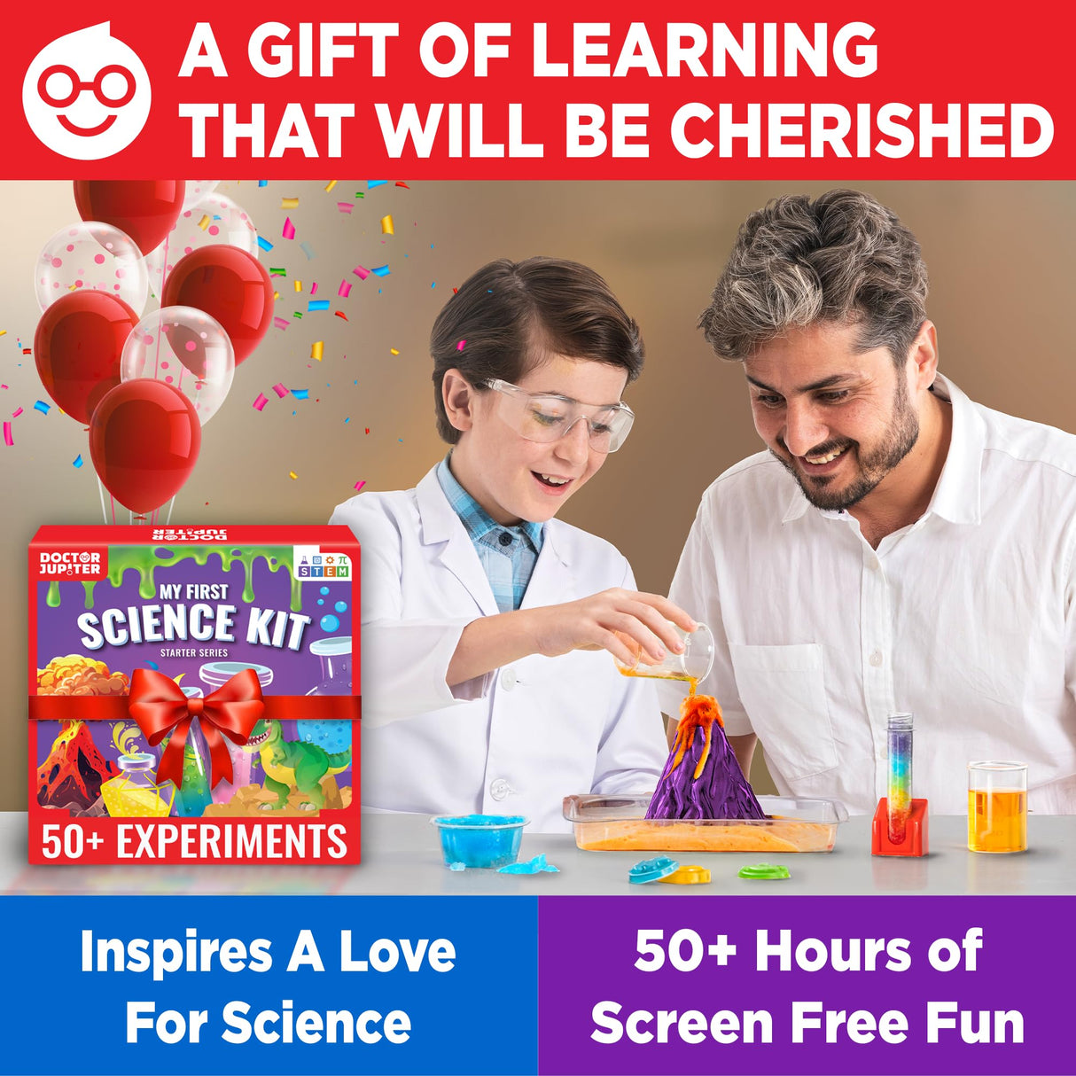 Doctor Jupiter My First Science Kit for Kids Ages 4-5-6-7-8-9-10-11-12 | Birthday Gift Ideas for 4+ Year Old Boys & Girls | STEM Learning & Educational Toys | Preschool Learning, Summer Activities Doctor Jupiter