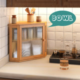 viewcare Corner Bread Box for Kitchen Counter, Bamboo Wood Large Capacity Bread Storage Bin with Acrylic Wavy Door Panel (Natural, Meduim) viewcare