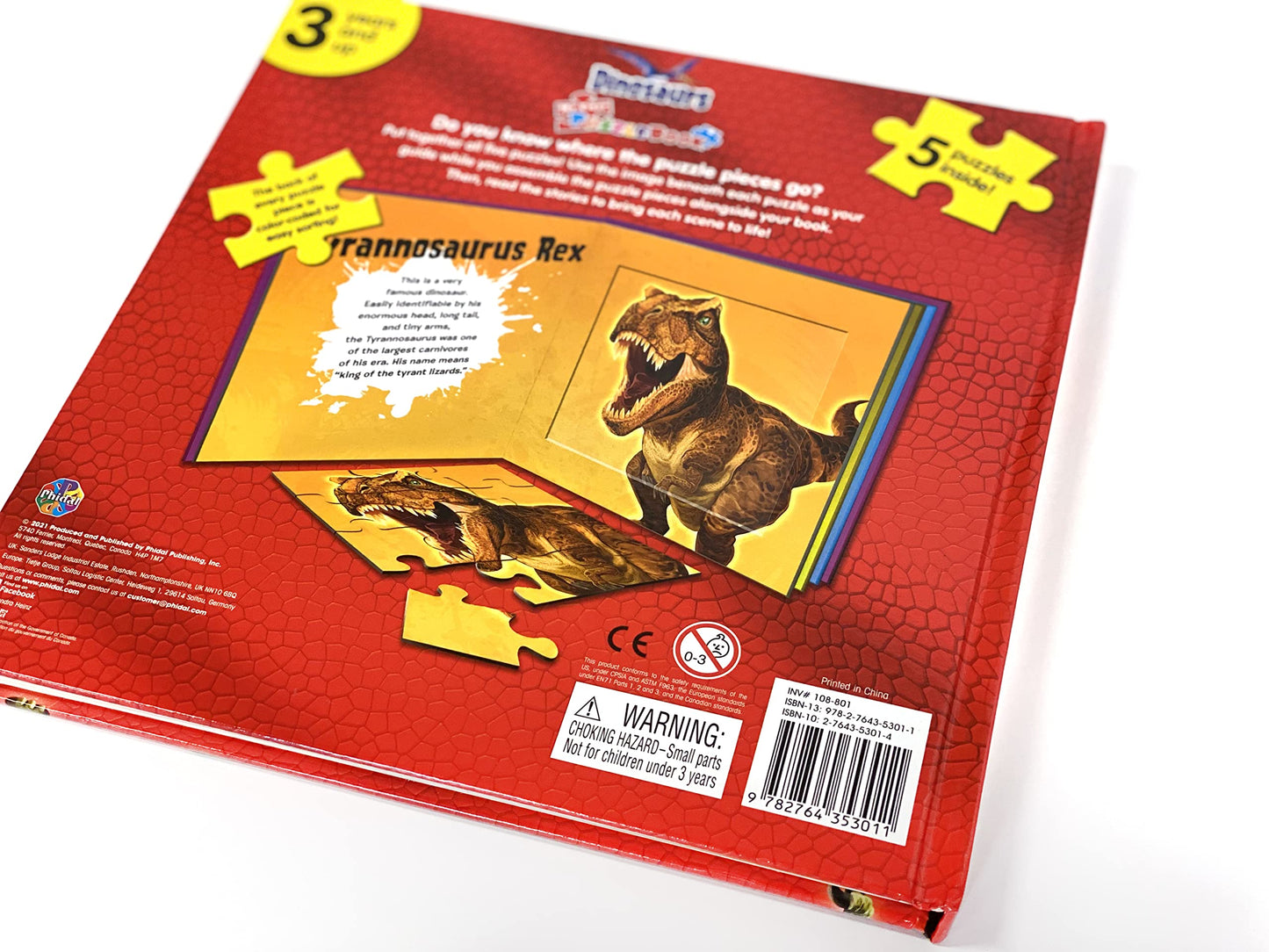 Phidal Dinosaurs My First Puzzle Book - Jigsaw Puzzles for kids, 10-page board book, 5 puzzles to enjoy