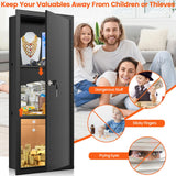 31.5" Tall Wall Safes Between the Studs with 2 Removable Shelf, Lockable Hidden Safe Box with 50 Hooks for Keys Jewellery, in Wall Safe for Money Medicines Valuables GUVELI