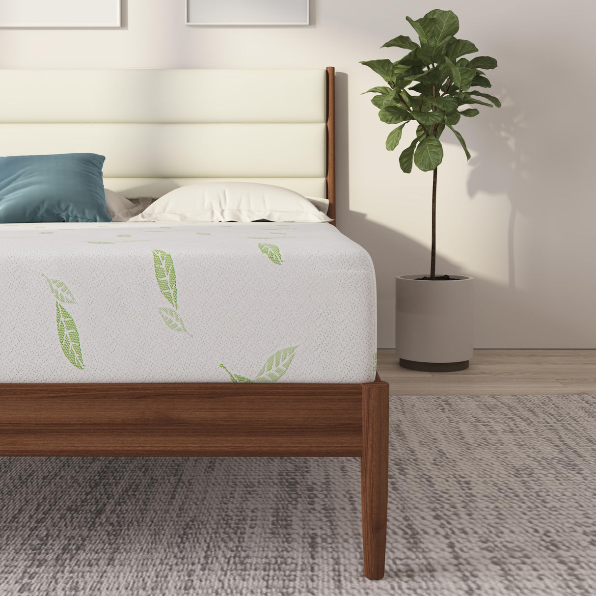 NapQueen Queen Size Mattress, 8 Inch Anula Green Tea Infused Memory Foam Mattress, Queen Size Mattress Bed in a Box, CertiPUR-US Certified Mattress NapQueen