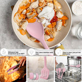 Umite Chef 22Pcs Silicone Cooking Utensils Set, Heat Resistant Silicone Kitchen Spatulas Set with Holder, Cooking Gadgets Tools Set for Nonstick Cookware, Dishwasher Safe(Pink) Umite Chef