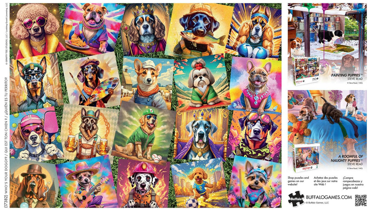 Buffalo Games - Who's Your Doggy - 750 Piece Jigsaw Puzzle for Adults -Challenging Puzzle Perfect for Game Nights - Finished Size is 24.00 x 18.00 Buffalo Games