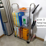 TENBOAT Narrow Places 3 Tier Transparent Bathroom Rolling Storage Cart Clear Toilet Side Storage Shelf Tight Spaces Organizer Rack Mobile Shelving Unit with Wheels Utility Cart (Mini Size) TENBOAT