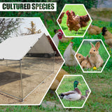 NUGRIART Large Metal Chicken Coop Walk-in Poultry Cage Hen Duck Run House with Waterproof & Anti-UV Cover Galvanized Rabbits Habitat Spire Shaped Cage for Outdoor Yard Farm Use NUGRIART