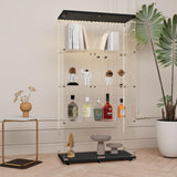 65.59" Tall Tempered Glass Display Cabinet with LED Lights&Rolling Wheels, Curio Cabinet with 4 Shelves with 2 Door, Quick-Install Style Floor Standing Bookshelf File Cabinet for Living Room Office Maxtude