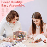 Rolife Plastic House Building Set Toy DIY Miniature Dollhouse Playset with LED for Mini Figures Construction Toys Diorama Kit Gifts for Teens Adults Rolife