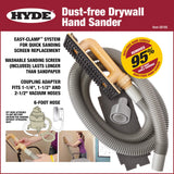 Hyde Tools 09165 Dust-Free Drywall Vacuum Hand Sander with 6-Foot Hose Hyde