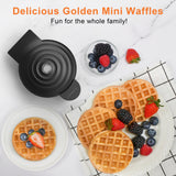 Crownful Mini Waffle Maker Machine, 4 Inch Chaffle Maker with Compact Design, Easy to Clean, Non-Stick Surface, Recipe Guide Included, Perfect for Breakfast, Dessert, Sandwich, or Other Snacks CROWNFUL
