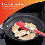 Popco Silicone Tongs for Cooking - Kitchen Tongs Set of 3 (7, 9, 12 inches) - Stainless Steel BBQ Tongs with Silicone Tips for Cooking, Grilling, Serving - Non-Stick, Heat-Resistant, Dishwasher Safe POPCO