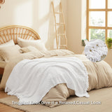 Bedsure Throw Blanket for Couch – White Versatile Knit Woven Chenille Blanket for Chair, Super Soft, Warm & Decorative Blanket with Tassels for Bed, Sofa and Living Room (White, 50 x 60 inches) Bedsure