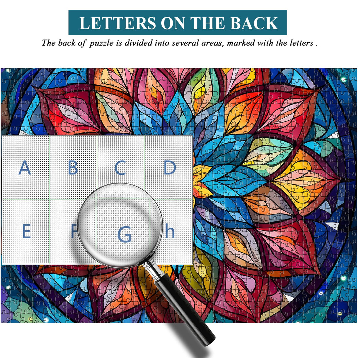 Stained Glass Puzzle Mandala Puzzle for Adults 1000 Pieces, Colorful Mandala Flower Puzzle Art, Impossible Hard Difficult Challenging Jigsaw Puzzles for Adults PICKFORU