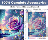 ijbnhd Diamond Art Kits for Adults - 5D Rose Diamond Painting Kits for Adults, DIY Full Drill Diamond Painting Kits, Sunset Gem Arts and Crafts for Home Wall Decor 12X16in ijbnhd