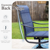 Sophia & William Outdoor Patio Dining Set 9 Pieces, 8 x Textilene Swivel Patio Chairs with Padded and 1 Extendable Dining Table for 6-8, Outdoor Table and Chair Set for Lawn Garden (Blue) Sophia & William