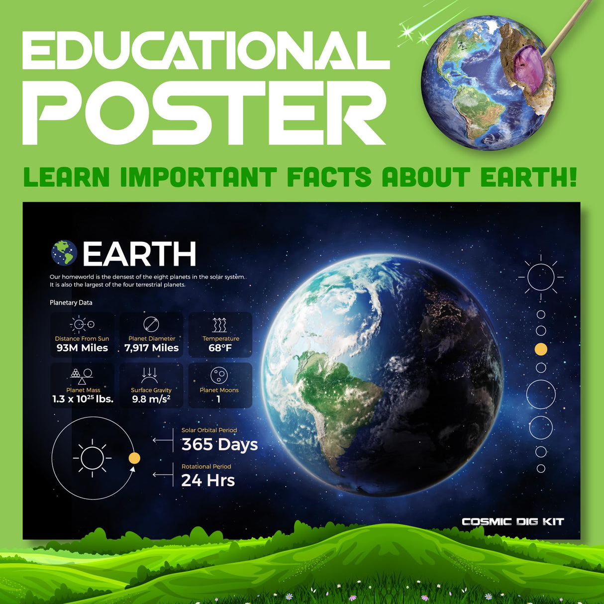 Cosmic Dig Kit by Big Discoveries - Explore The Planets of The Solar System with Gem & Fossil Excavation Kits for Kids | STEM Toy Science Dig Kits with Gemstones for Boys and Girls Big Discoveries