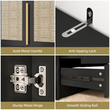 UZUGUL Armoire Wardrobe Closet with Door and 2 Drawer, Black Bedroom Armoire Cabinet with Hanging Rod,Wooden Wardrobe Storage Cabinet Closet with Large Storage for Bedroom (Black) UZUGUL