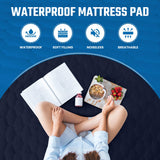 Utopia Bedding Waterproof Mattress Protector, Twin Mattress Pad, Quilted Fitted Cover Stretches up to 16 Inches Deep (Navy) Utopia Bedding