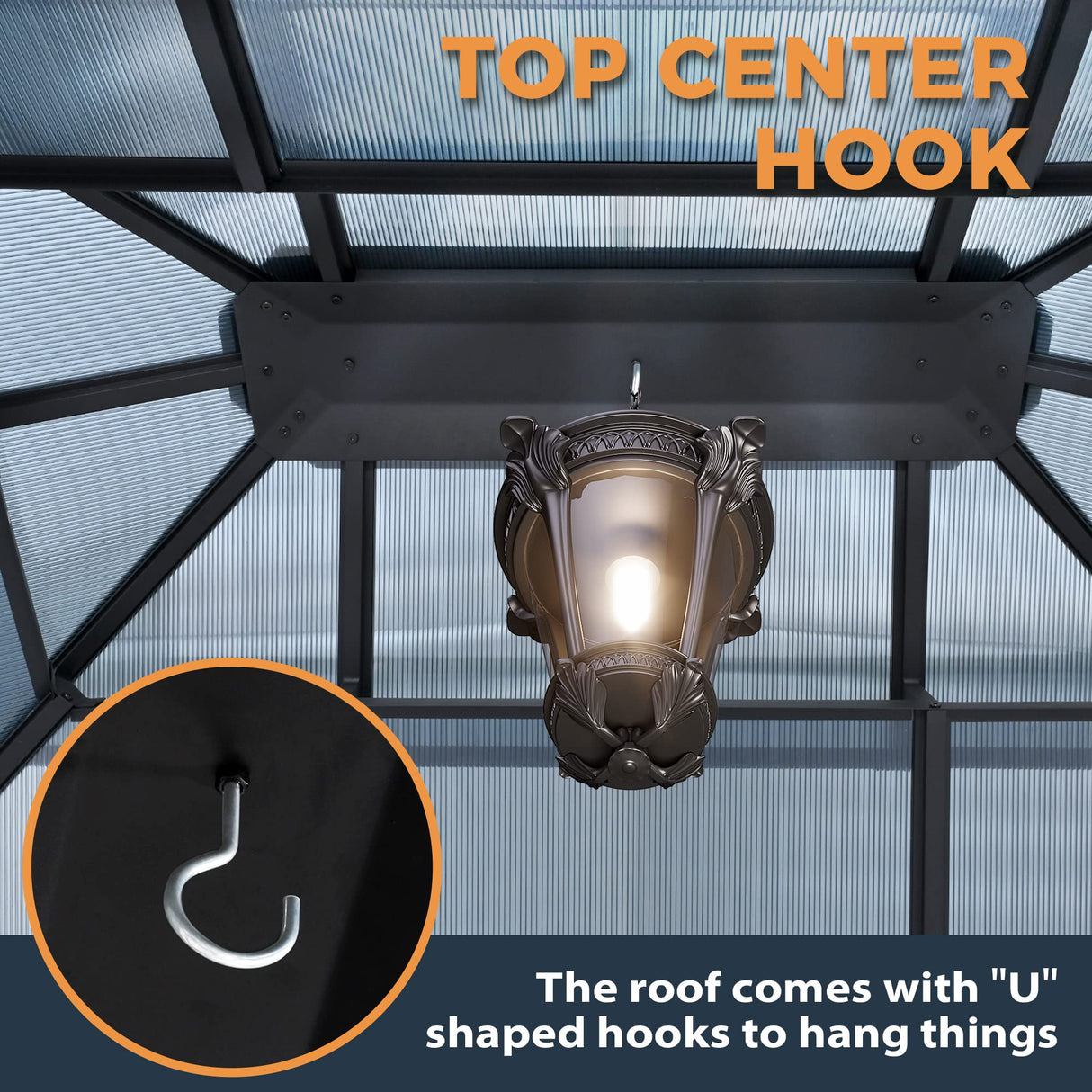 HAPPATIO Hardtop Gazebo, 10'x 12' Polycarbonate Double Roof Aluminum Furniture Gazebo, Outdoor Canopy with Netting and Curtains for Backyard, Patio, Parties, Lawns (Gray) HAPPATIO