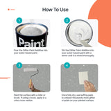 v1rtus Silver Holographic Glitter Paint Additive 400g with 4X Finishing Buffing Pads | for Painting Glitter Walls | Add to Interior or Exterior Paint v1rtus