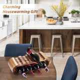 BLUEWEST Wooden Wine Racks Countertop, 8 Bottle Wine Rack, Acacia Wine Bottle Holder Stand, Free Standing Wine Storage, Wine Shelf Organizer, Perfect BLUEWEST