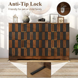 8 Drawer Dresser for Bedroom, Modern Double Dresser, 48" Wide Chest of Drawers with Anti-Tipping & Metal Handles, Mid Century Wooden Storage TV Stand, Closet Dresser for Living Room, Entryway, Walnut Loomie