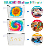 12 Pack Blank Canvas Makeup Bags Bulk DIY Craft Zipper Pencil Pouch Bag Multipurpose Cosmetic Toiletry Pouch Organizer Case for Travel Storage Sublimation, 7.5 x 5.1 x 1.8 Inch Saintrygo