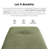 LIKIMIO 118" Modern L-Shaped Modular Sectional Sofa for Living Room, Corduroy Upholstery Green, Oversized 3-Seater Couch with Deep Seat and Movable Ottoman – No Assembly LIKIMIO