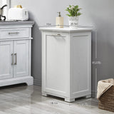 OLD CAPTAIN Tilt-Out Laundry Sorter Cabinet/Wooden Tilt Out Trash Cabinet, with Negative ion and deodorizing Function to Ensure The Cleanliness of The Kitchen Trash can(White)… OLD CAPTAIN