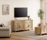 WAMAPT Buffet Cabinet with 4 Doors and 2 Drawers, Large Coffee Bar Table Wood Kitchen Storage Cabinets with Storage Cabinets, Modern Farmhouse Sideboard Credenza for Dining Room, Oak, 68 inch WAMPAT