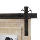 Deco 79 Wood 4 Slot Wall Photo Frame with Metal Accent, 26" x 1" x 14", Brown, SMALL SIZE Deco 79