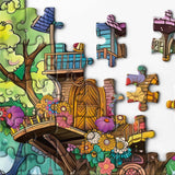 Fantasy Magic Treehouse Puzzles for Adults 1000 Piece, Funny Nature Tree Jigsaw Puzzle, Colorful Plant Flower Puzzle BBOLDIN