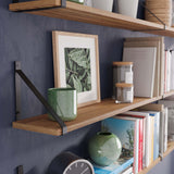 Wallniture Bora 60" x 6" Rustic Floating Shelves for Wall, Shelves for Bedroom, Office & Kitchen Storage Shelf, Wall Bookshelf, Set of 3, Burnt, Wood Wallniture
